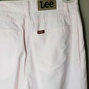 Vintage Lee Womens Pink Striped High Rise Jeans-Size 9